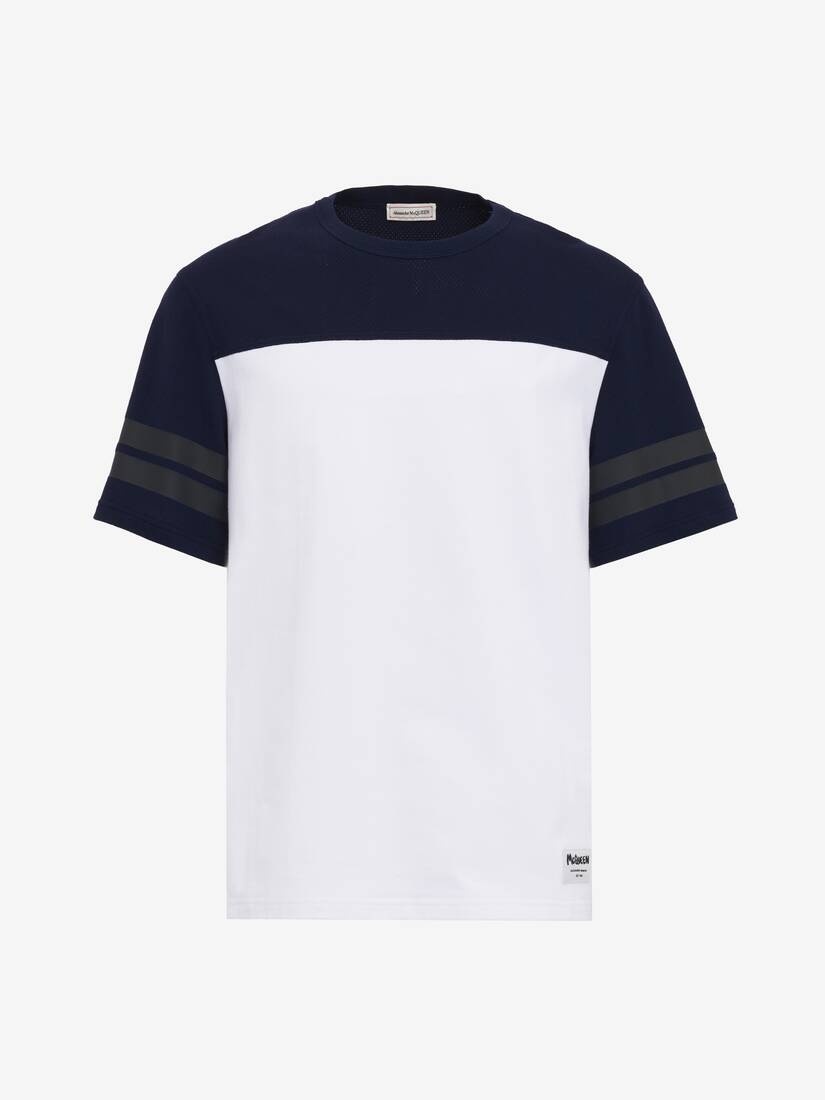 Men's Hybrid T-shirt in White/indigo - 1