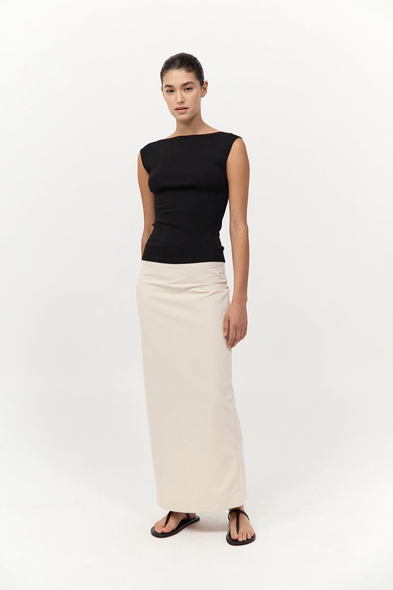 Minimal Column Skirt - Putty - 3
