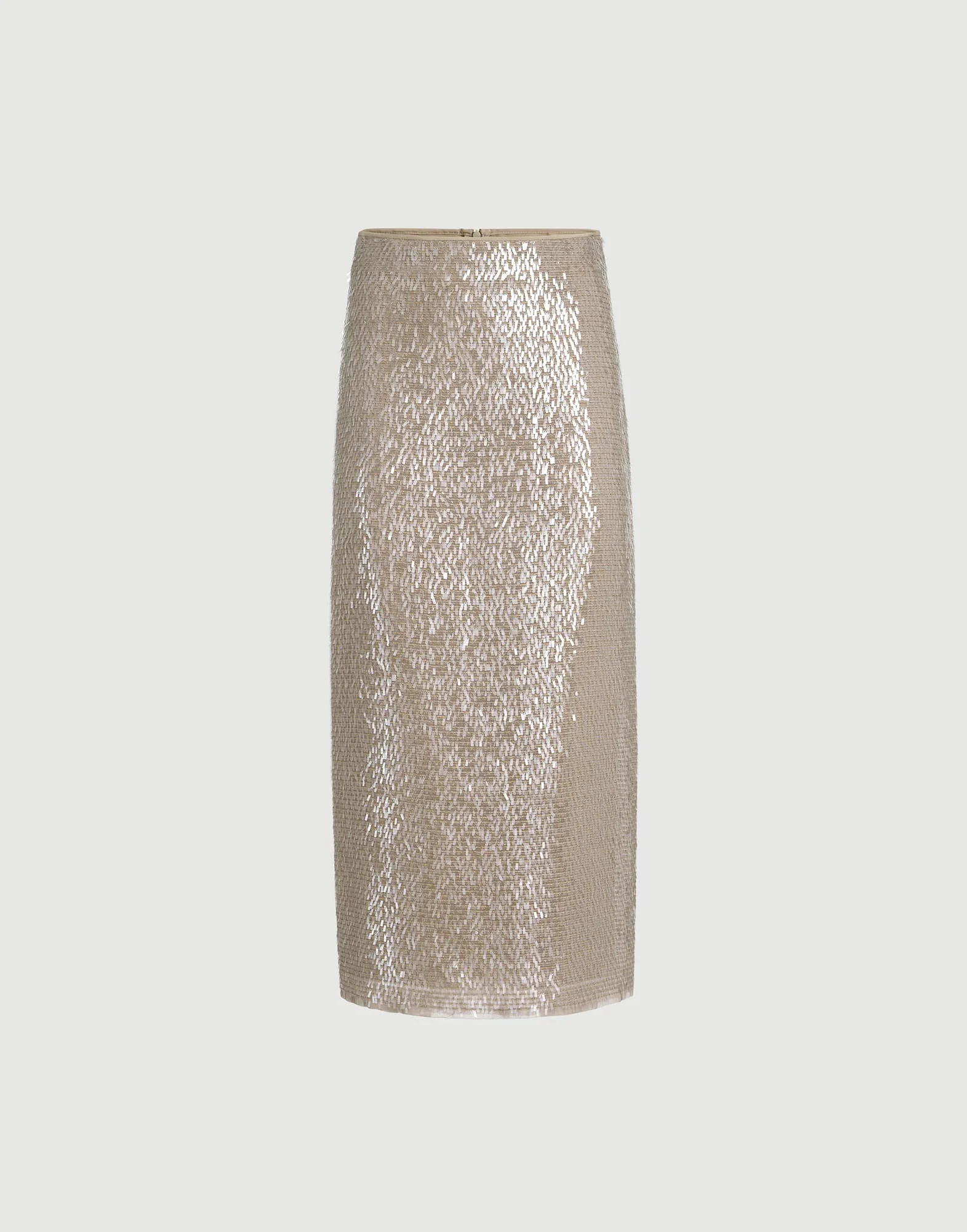 Dazzling cascade embroidery skirt in crispy silk - 1