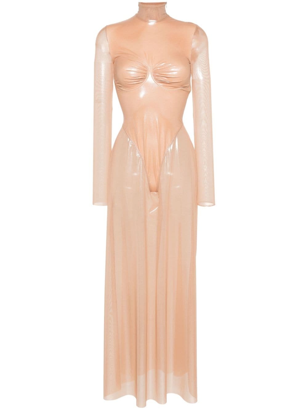 lamÃ© sheer maxi dress - 1