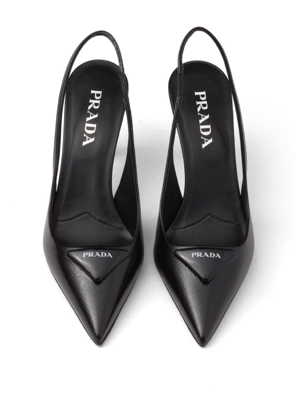 75mm triangle-logo leather pumps - 4