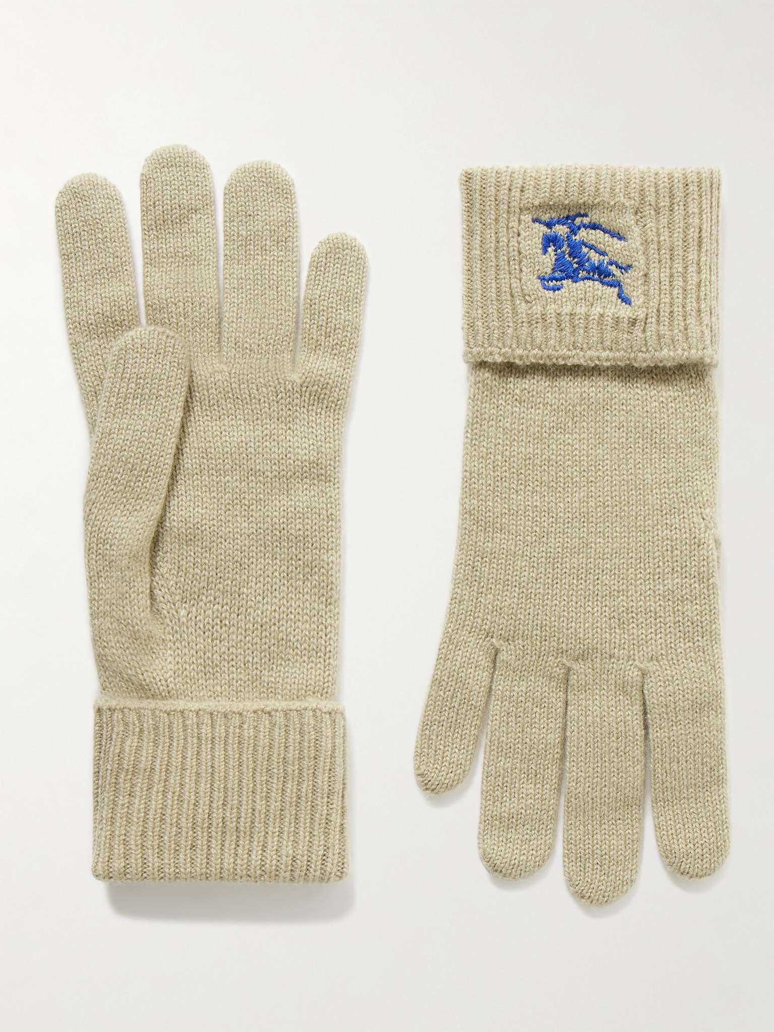 Logo-Embroidered Cashmere-Blend Gloves - 1
