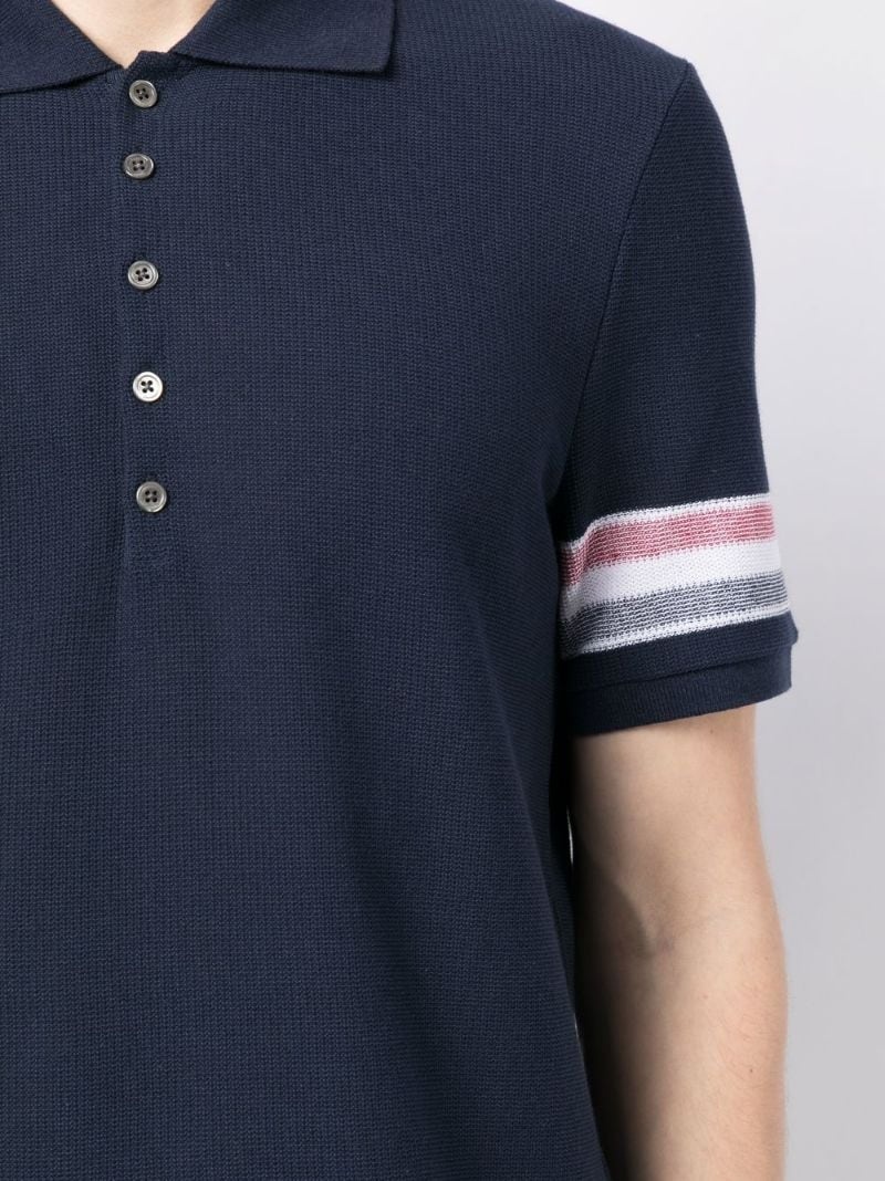 chest logo-patch polo shirt - 5