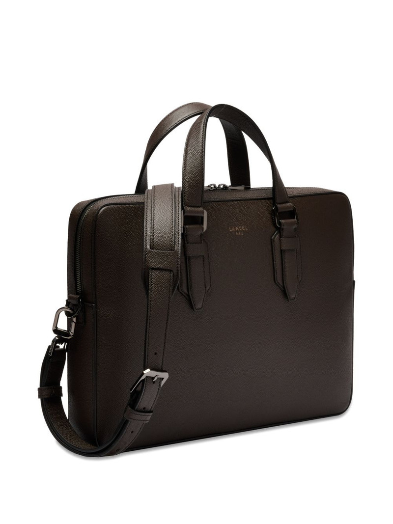 Charlie textured leather briefcase 3