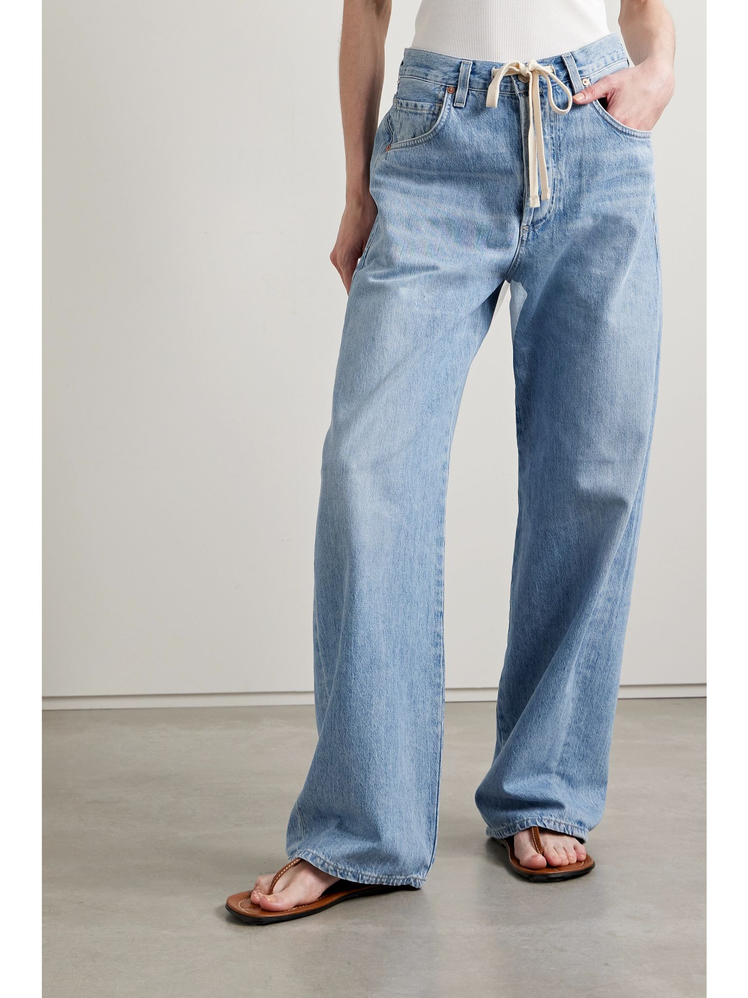 + NET SUSTAIN Brynn high-rise wide-leg organic jeans Light denim - 3