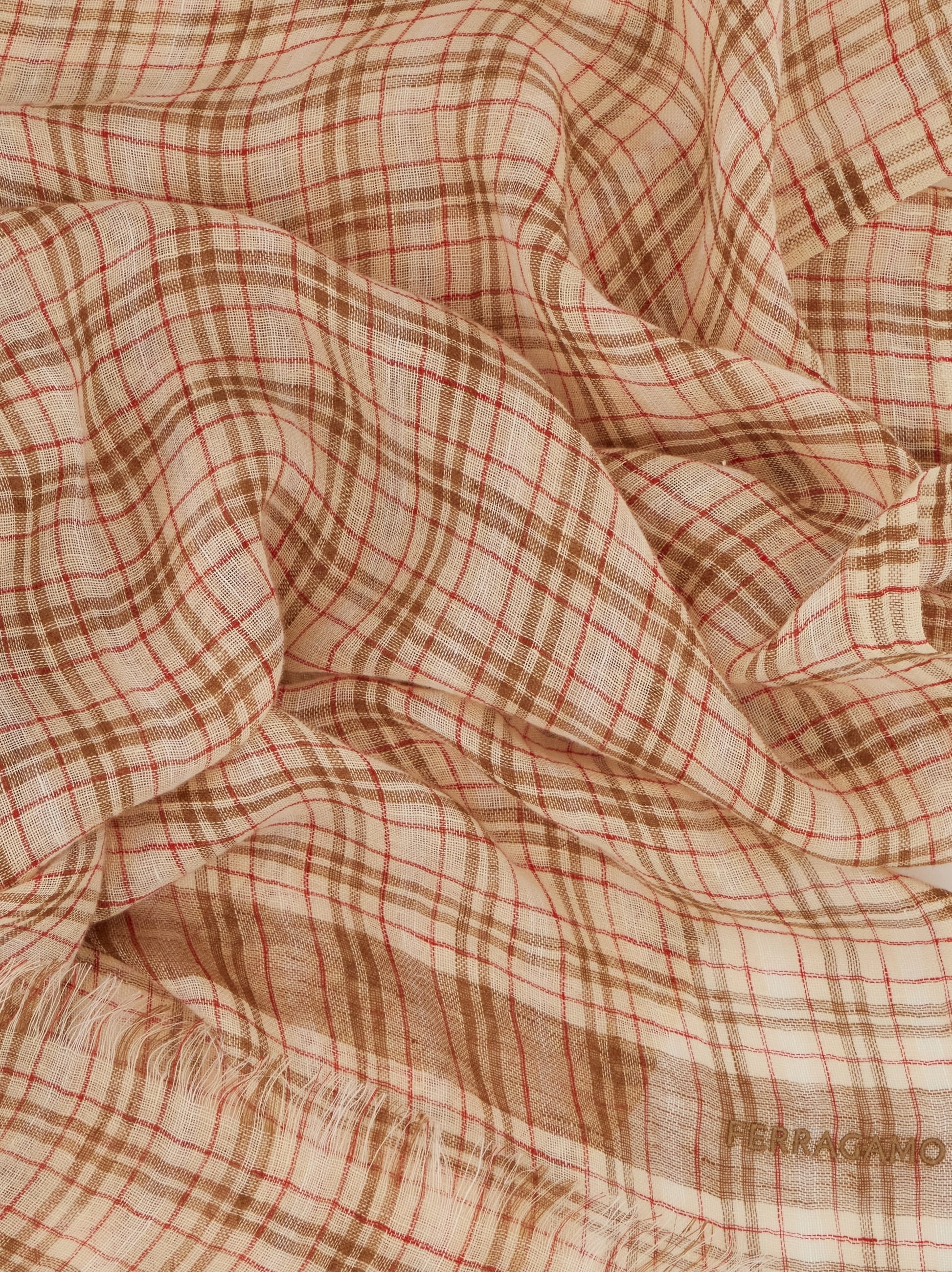 Linen tartan stole - 2