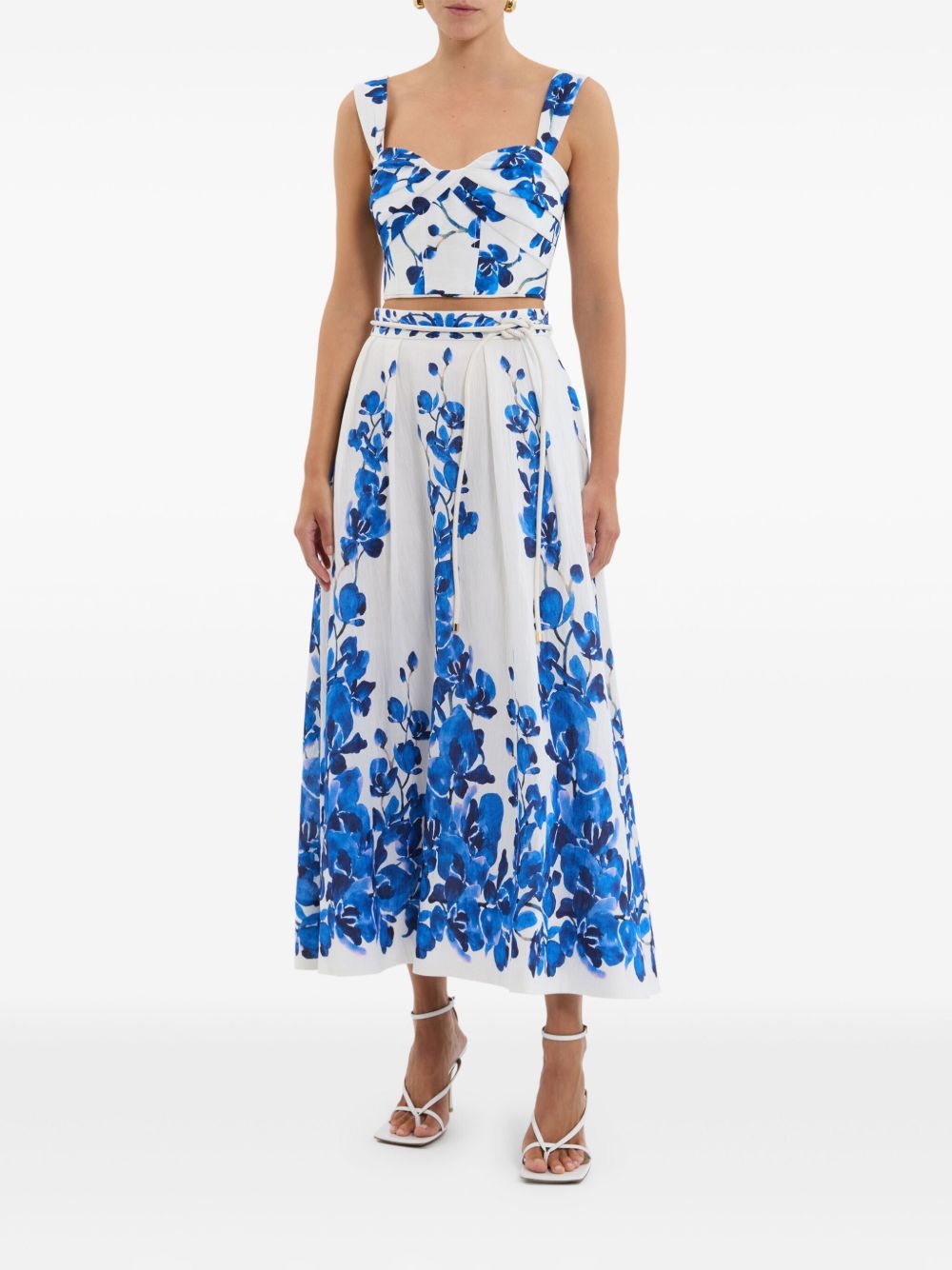 floral-motif midi skirt - 2