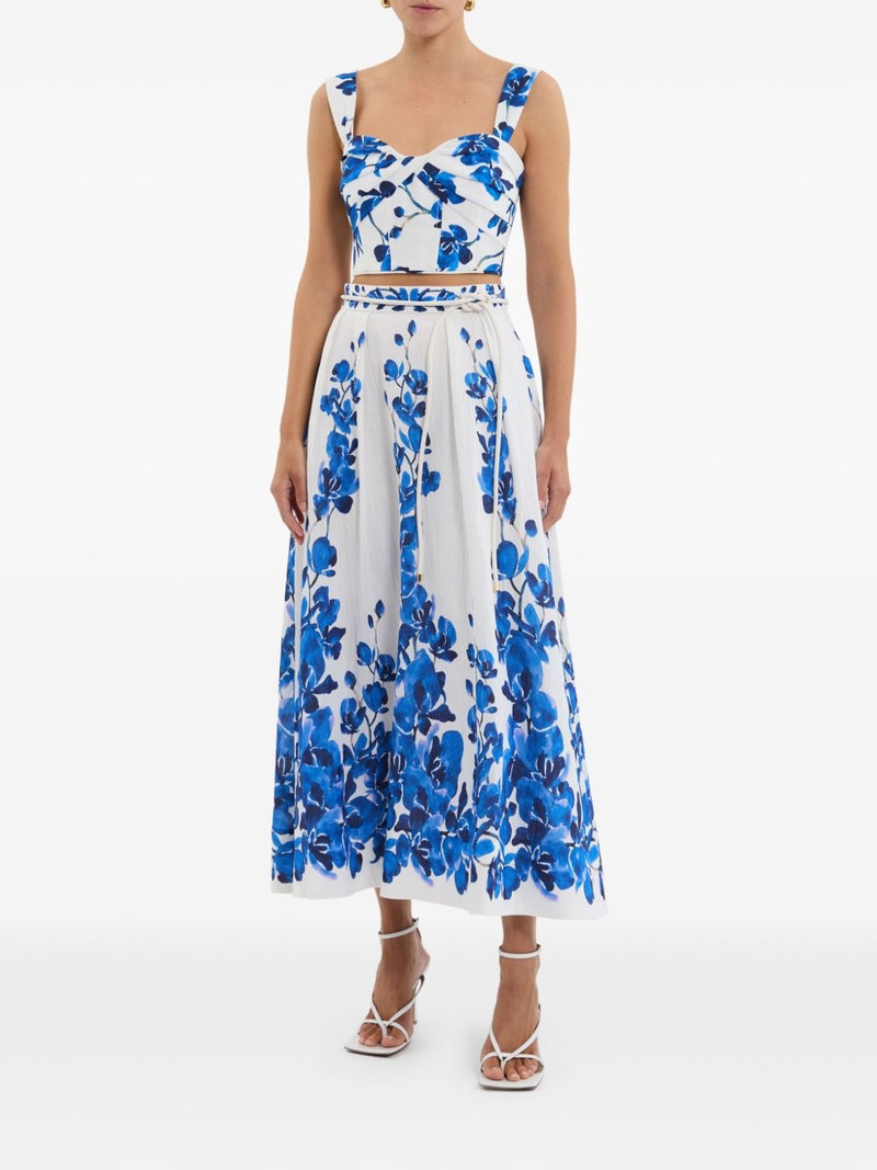 REBECCA VALLANCE floral-motif midi skirt outlook