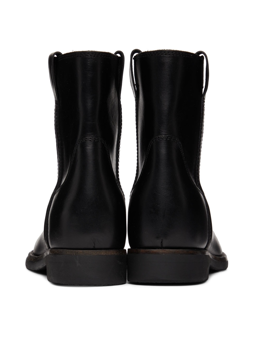 Black Leather Susee Boots - 4