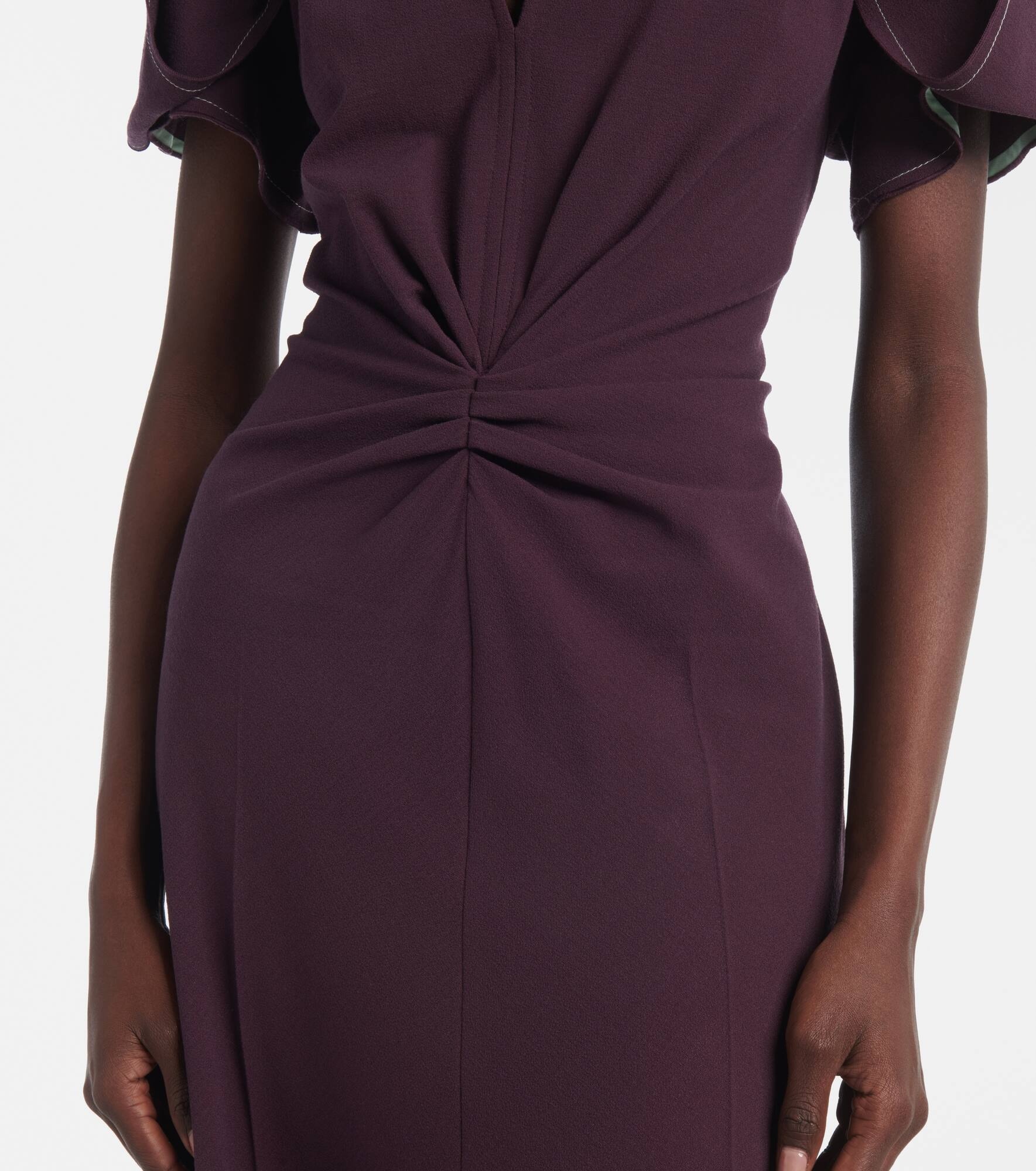 Gathered wool-blend midi dress - 5