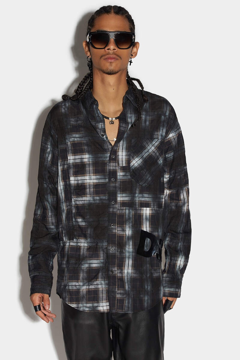 DIRTY CHECK DROPPED SHOULDER SHIRT - 3