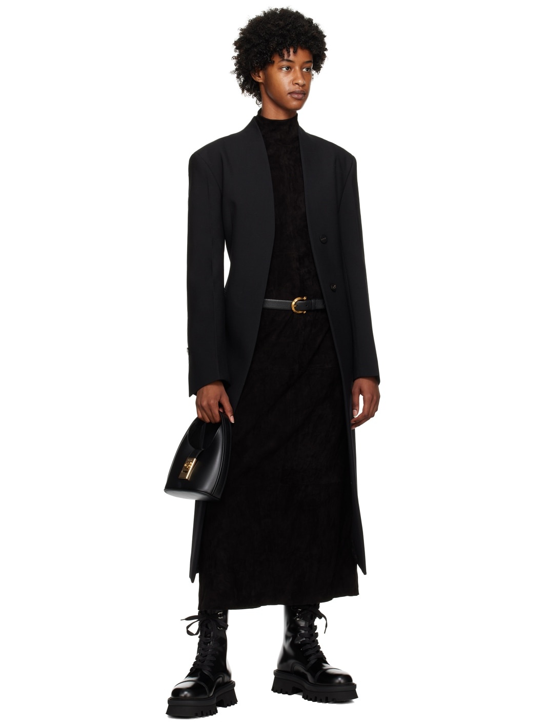 FERRAGAMO Black Combat Boots | ssense | REVERSIBLE