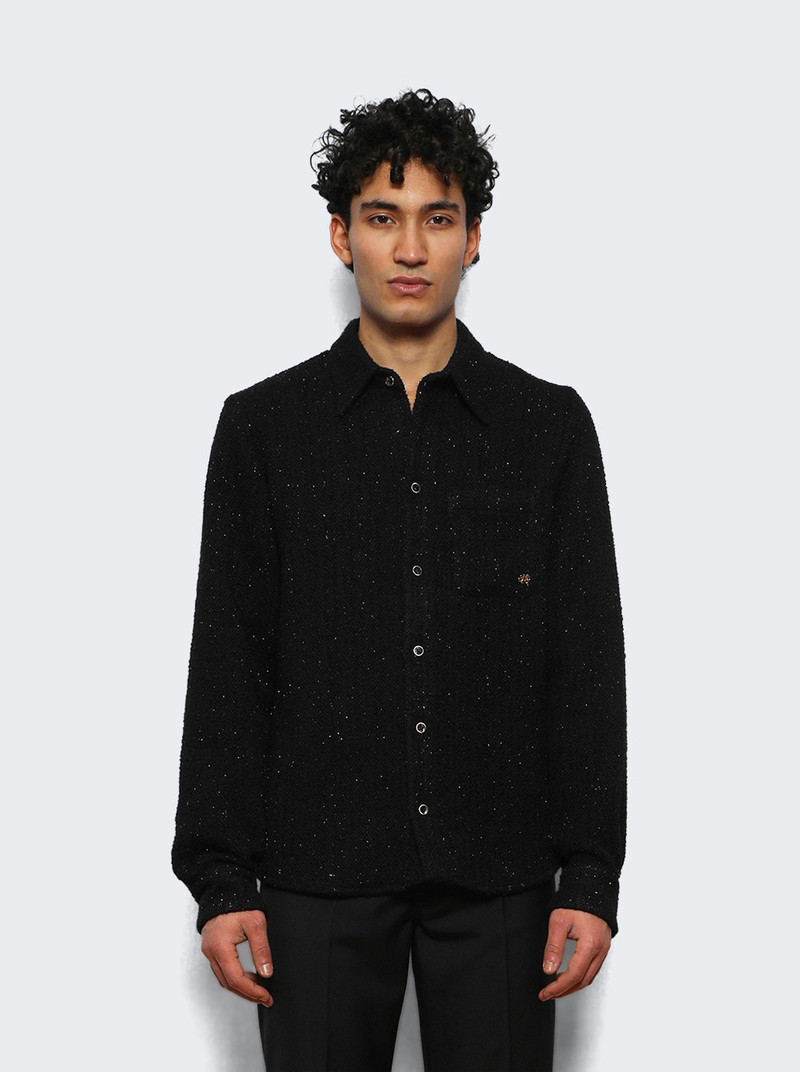 AMIRI Shimmer Boucle Long Sleeve Shirt Black outlook