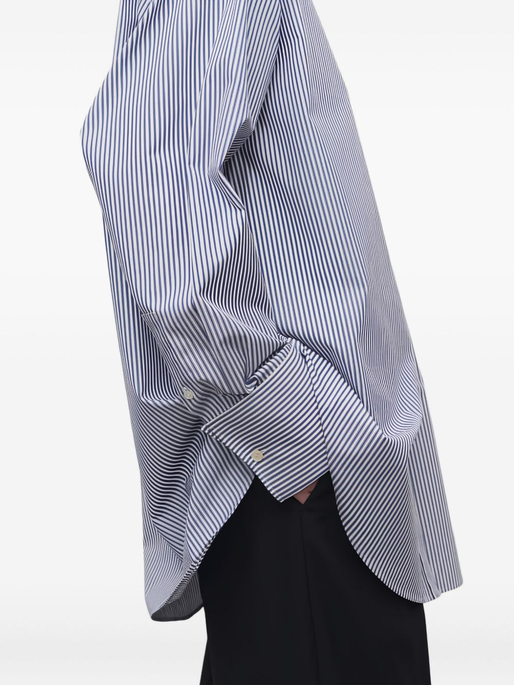 stripe-pattern cotton shirt - 5