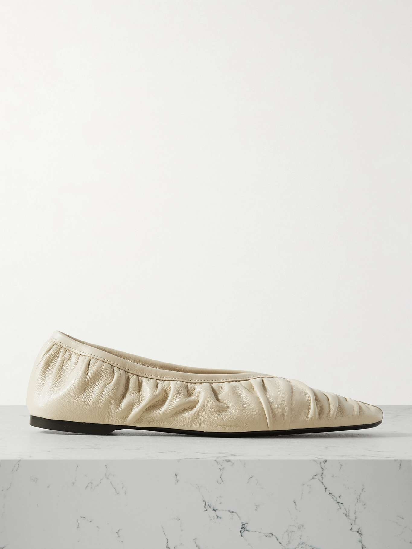 The Gathered leather ballet flats - 1