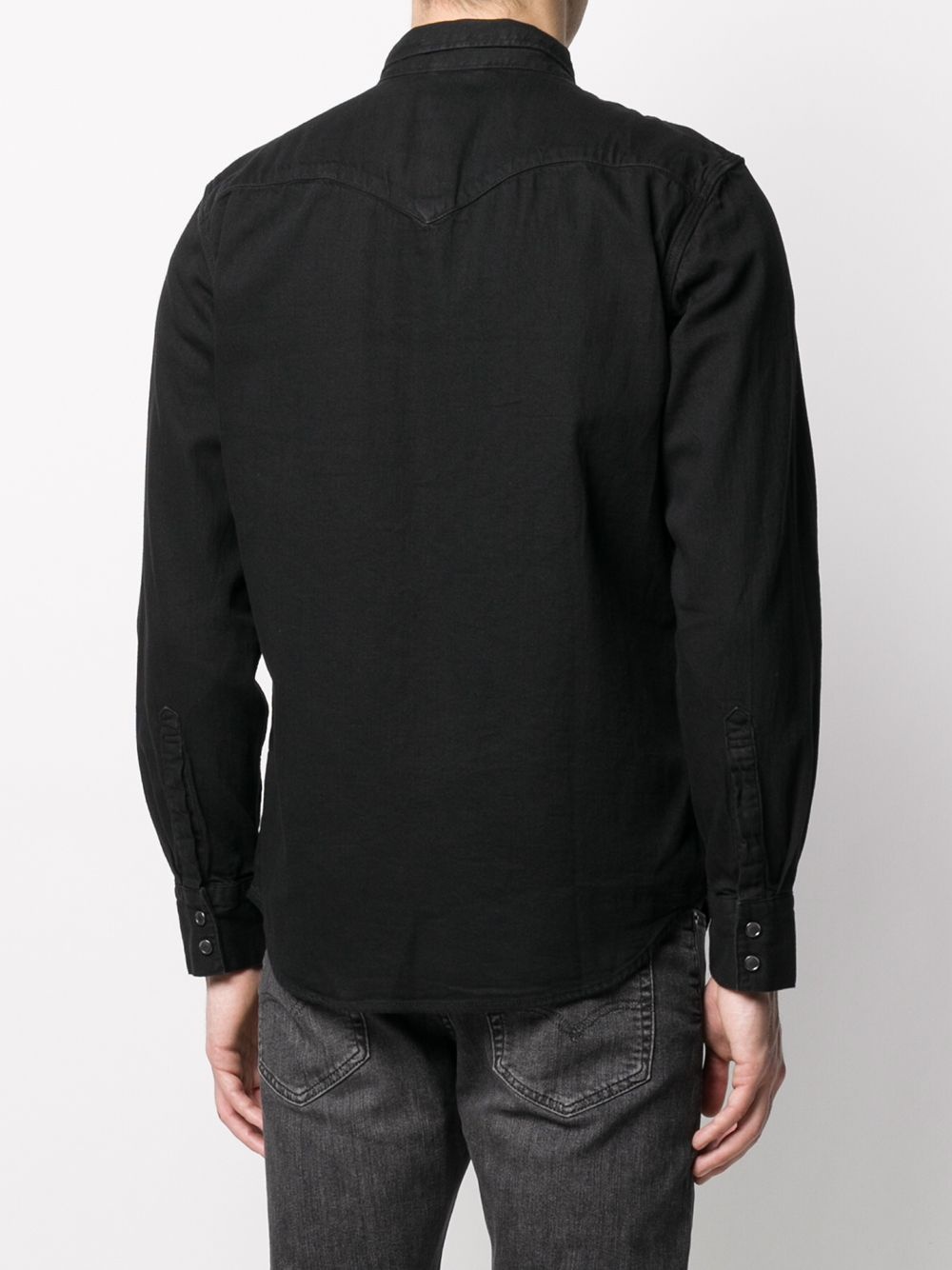 flap pocket denim shirt - 4