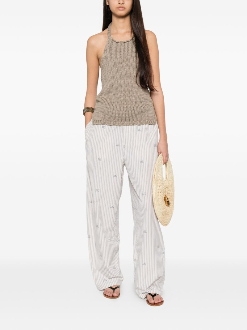 JACQUEMUS stripe-pattern embroidered trousers outlook