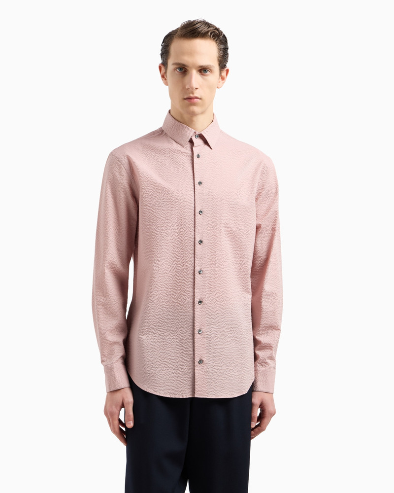 GIORGIO ARMANI REGULAR-FIT COTTON-SEERSUCKER SHIRT outlook