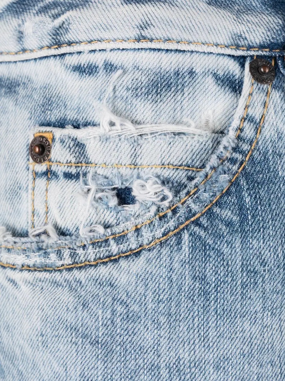 distressed straight-leg jeans - 6