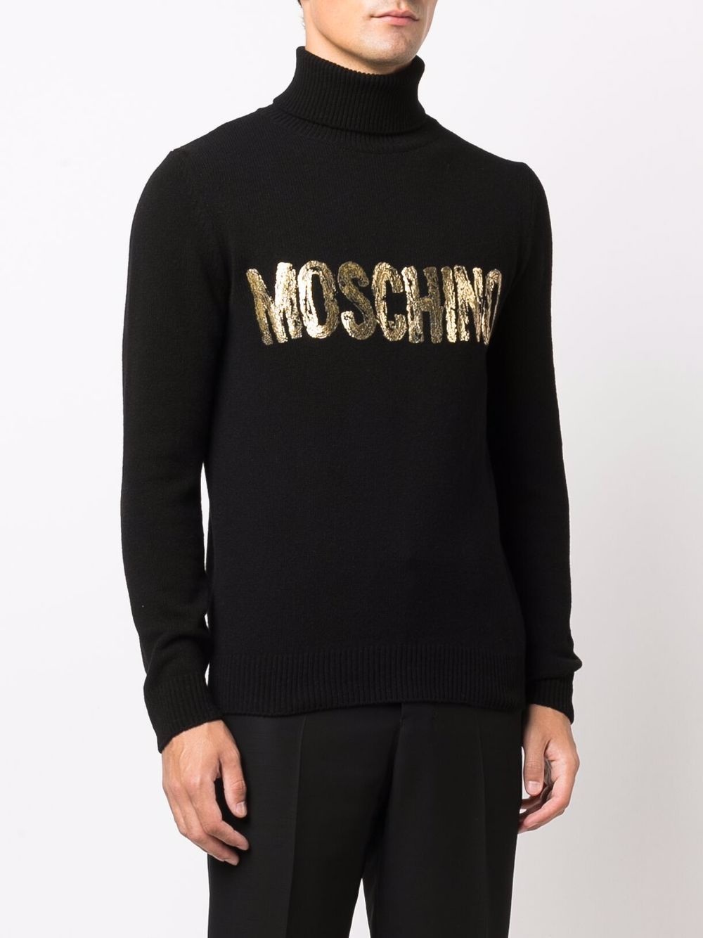 painted-logo cashmere jumper - 3