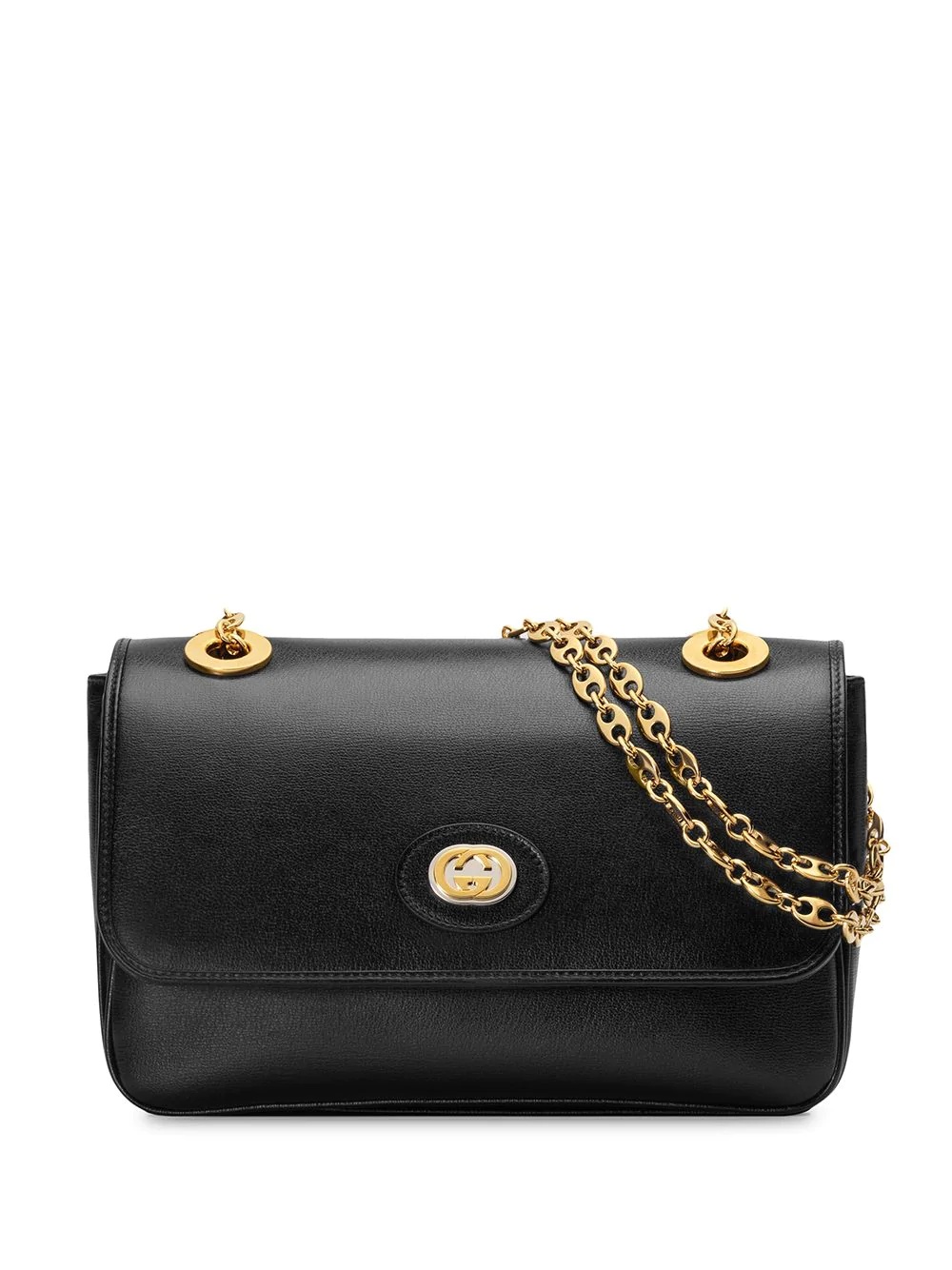 gold tone logo bag - 1