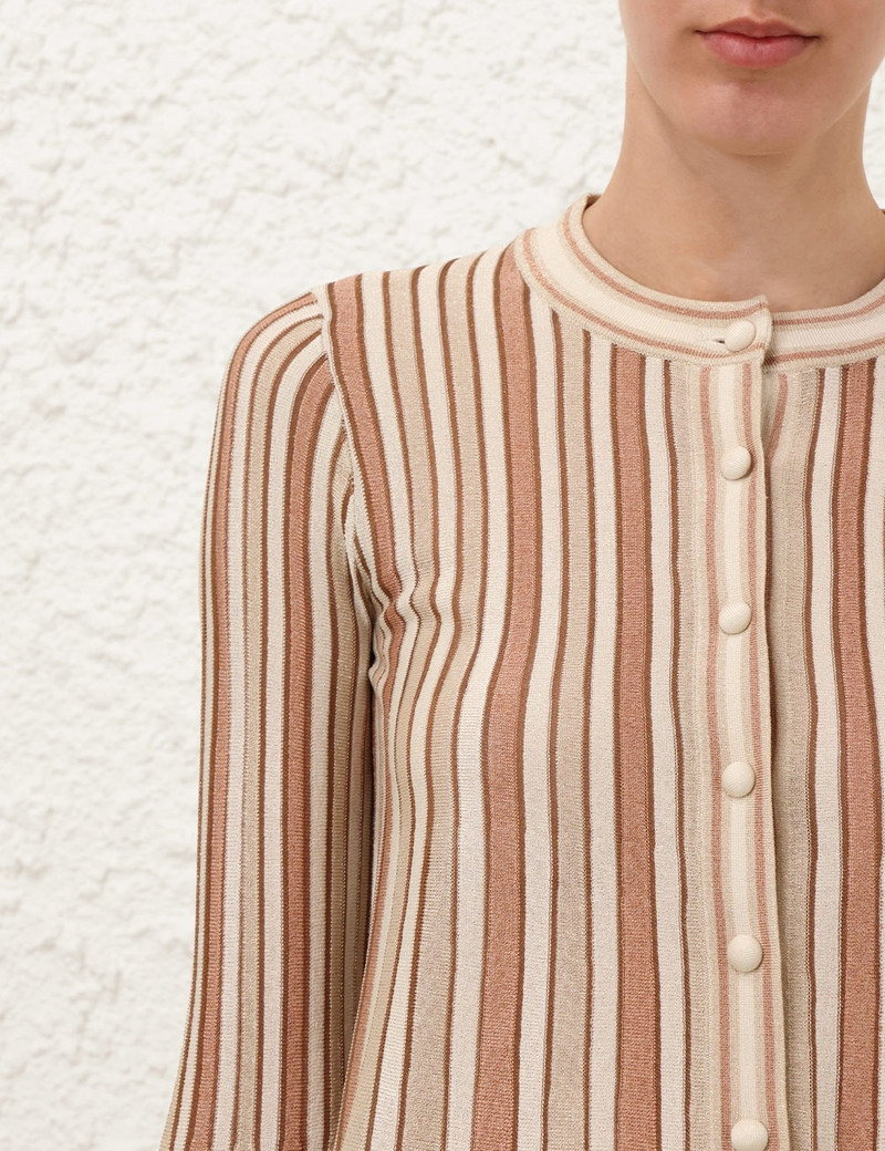 CRUSH METALLIC STRIPE CARDIGAN 5