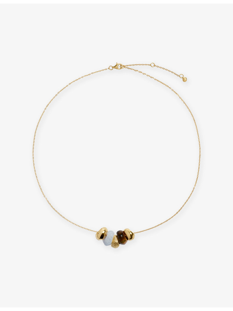 Antica 18ct Gold Vermeil And Multi Gemstone Chain Necklace 1