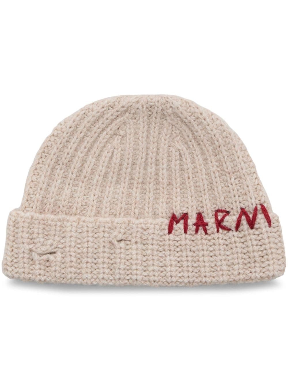 logo-embroidered beanie - 1