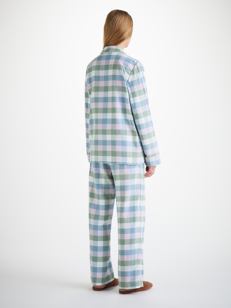 Women's Pajamas Kelburn 45 Brushed Cotton Green 4