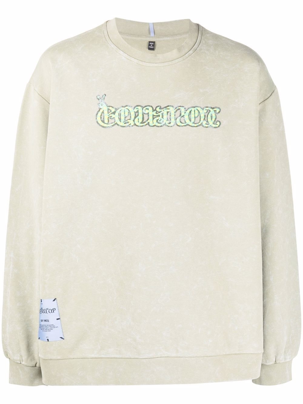 stonewashed graphic-print sweatshirt - 1