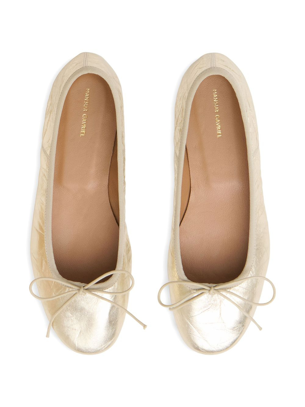 almond-toe bow-detail ballet flats - 3