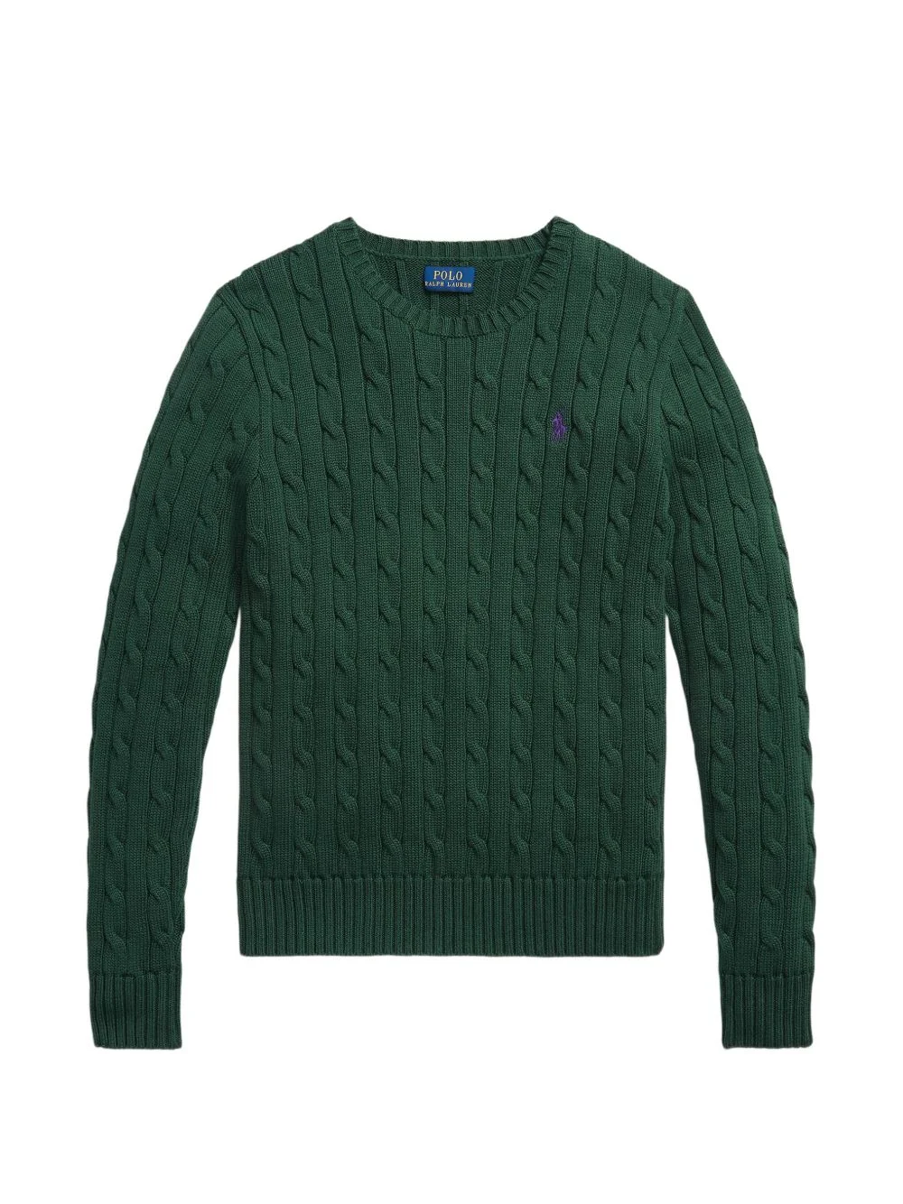 cable-knit embroidered-logo sweater - 1
