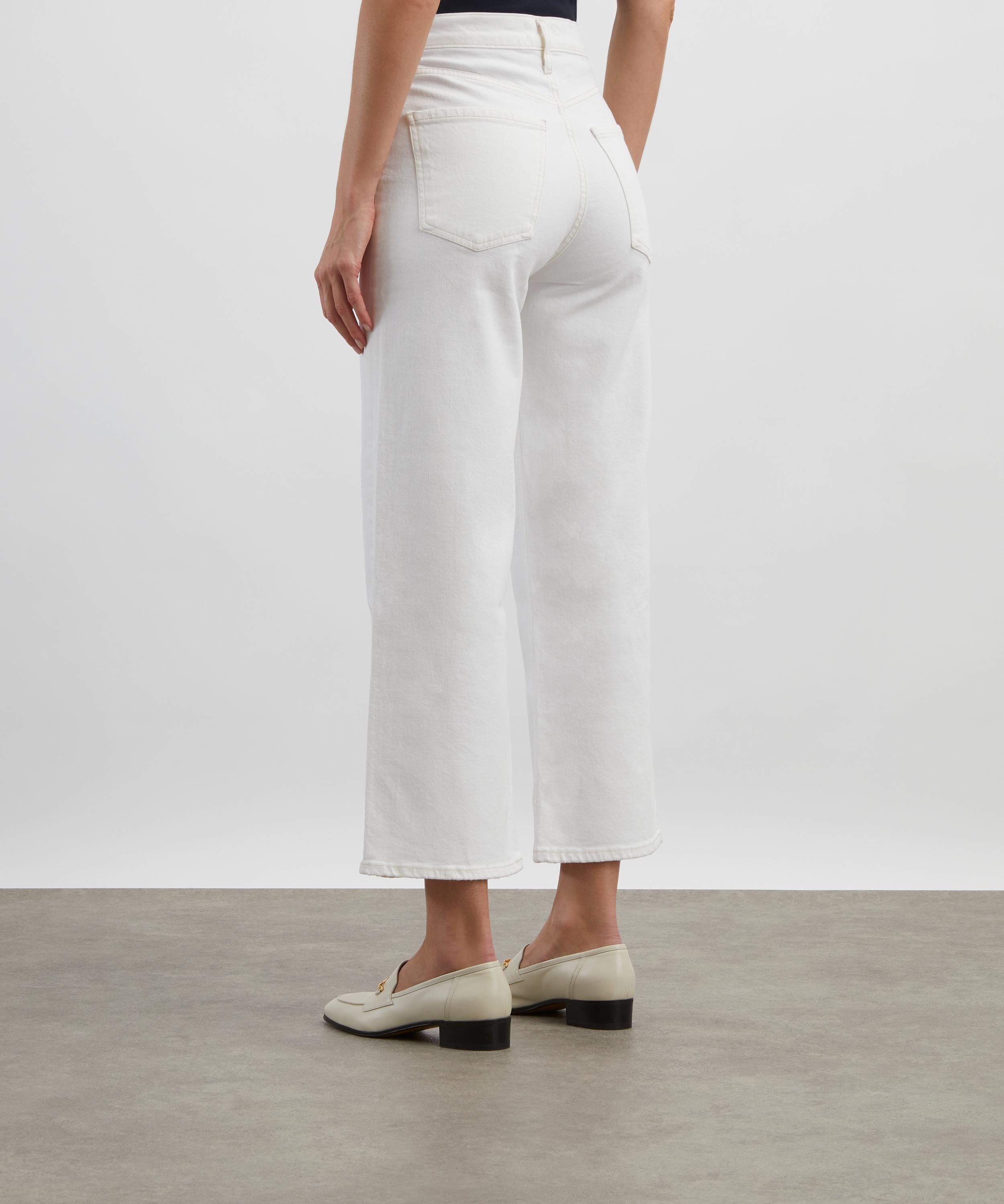 Ren Stretch Cropped Wide-Leg Jeans in White Wash - 4