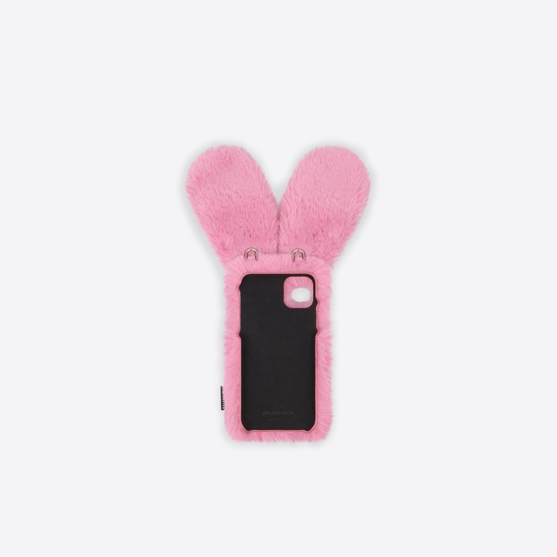 Women's Fluffy Bunny Phone Case in Pink - 1
