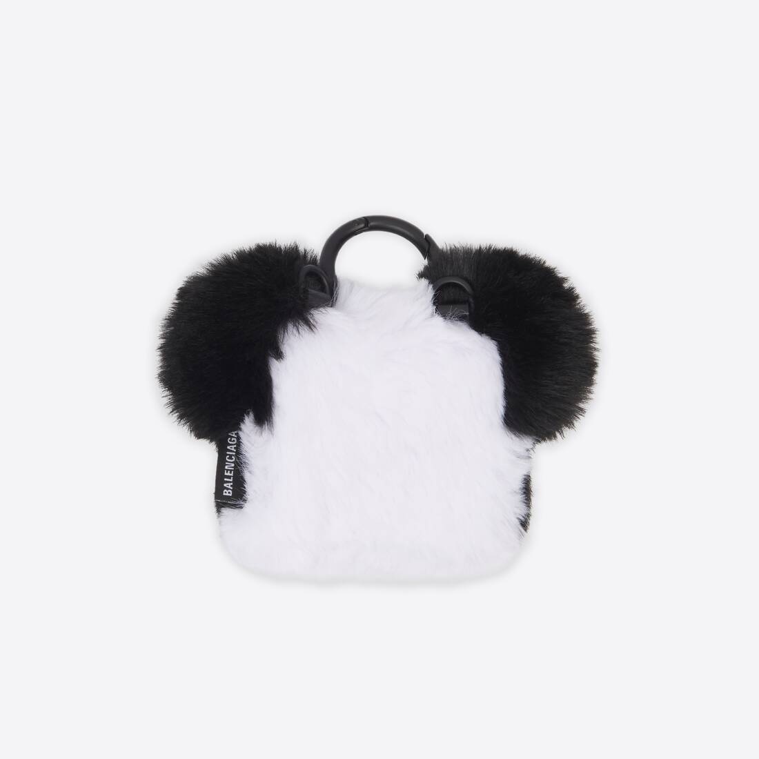 Women's Fluffy Panda Earpods Holder With Strap in Black - 2