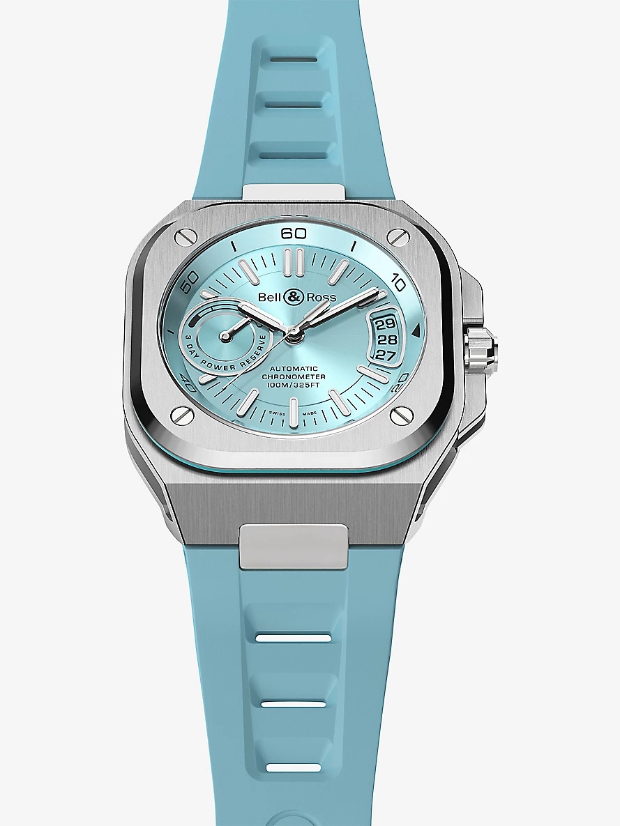 BRX5R-IB-STSRB Ice Blue stainless-steel and rubber automatic watch - 2