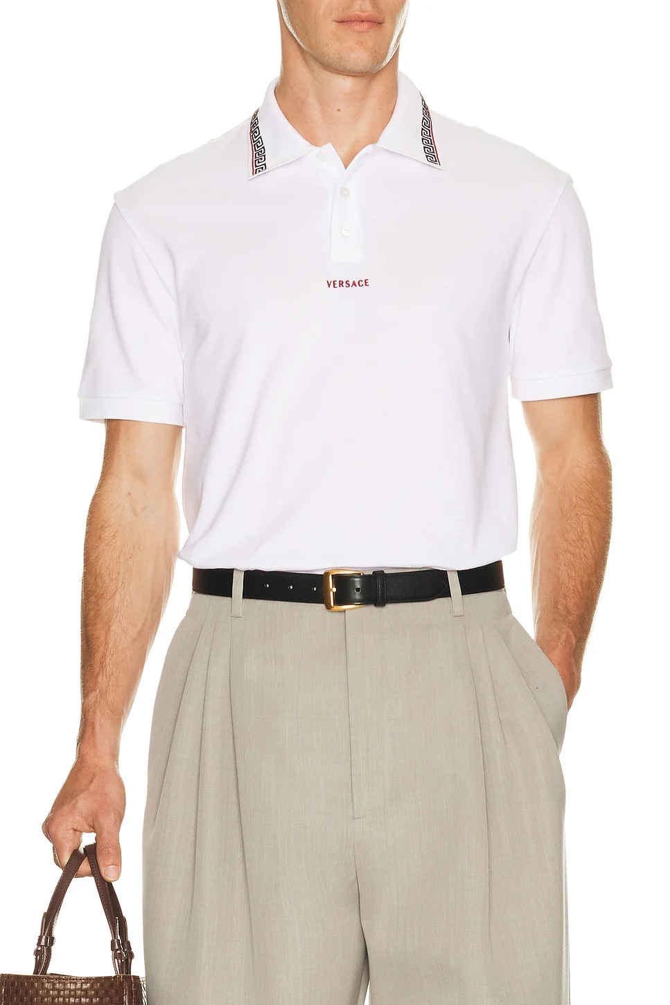 Polo Logo And Greca Embroidery - 1