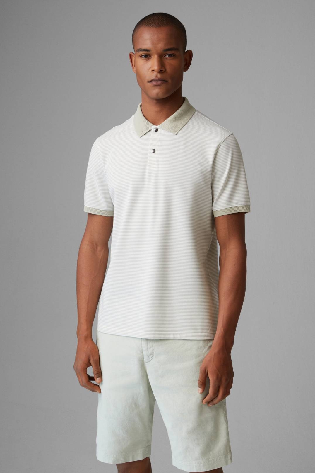 CLAUS POLO SHIRT IN LIME GREEN/WHITE - 2