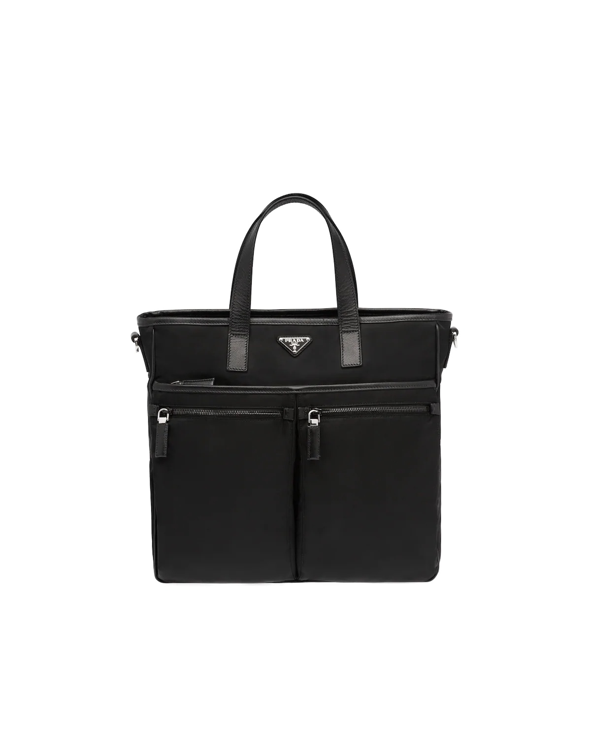 Nylon and Saffiano Leather Tote - 1