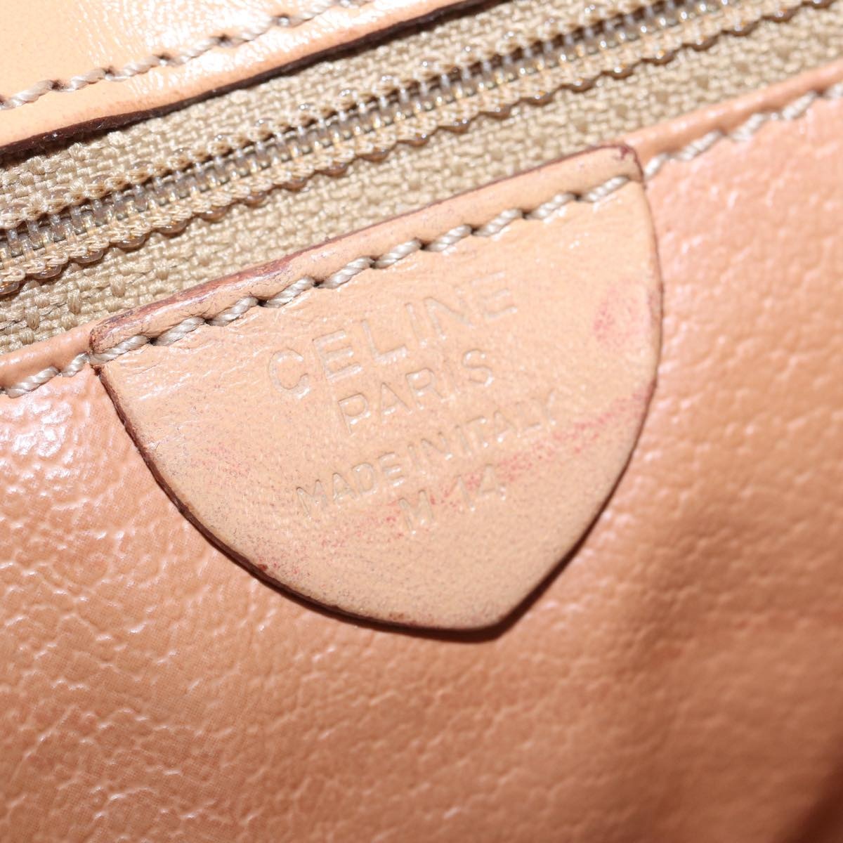 CELINE Macadam Canvas Hand Bag Pvc Leather Brown Gold - 11