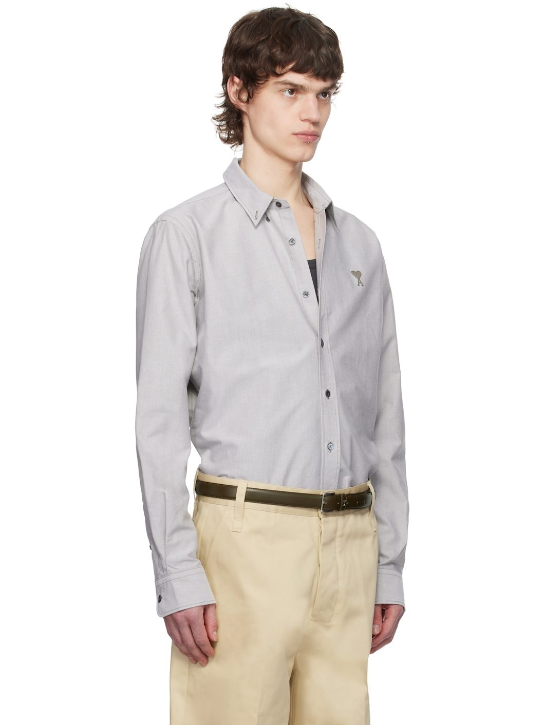 Gray Cotton Button-Down Ami de Coeur Shirt - 2