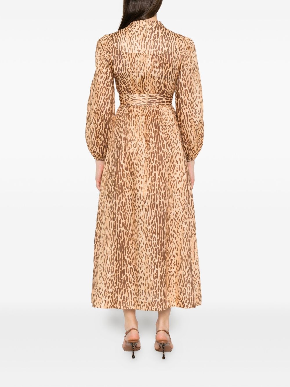 leopard-print button-front dress - 4