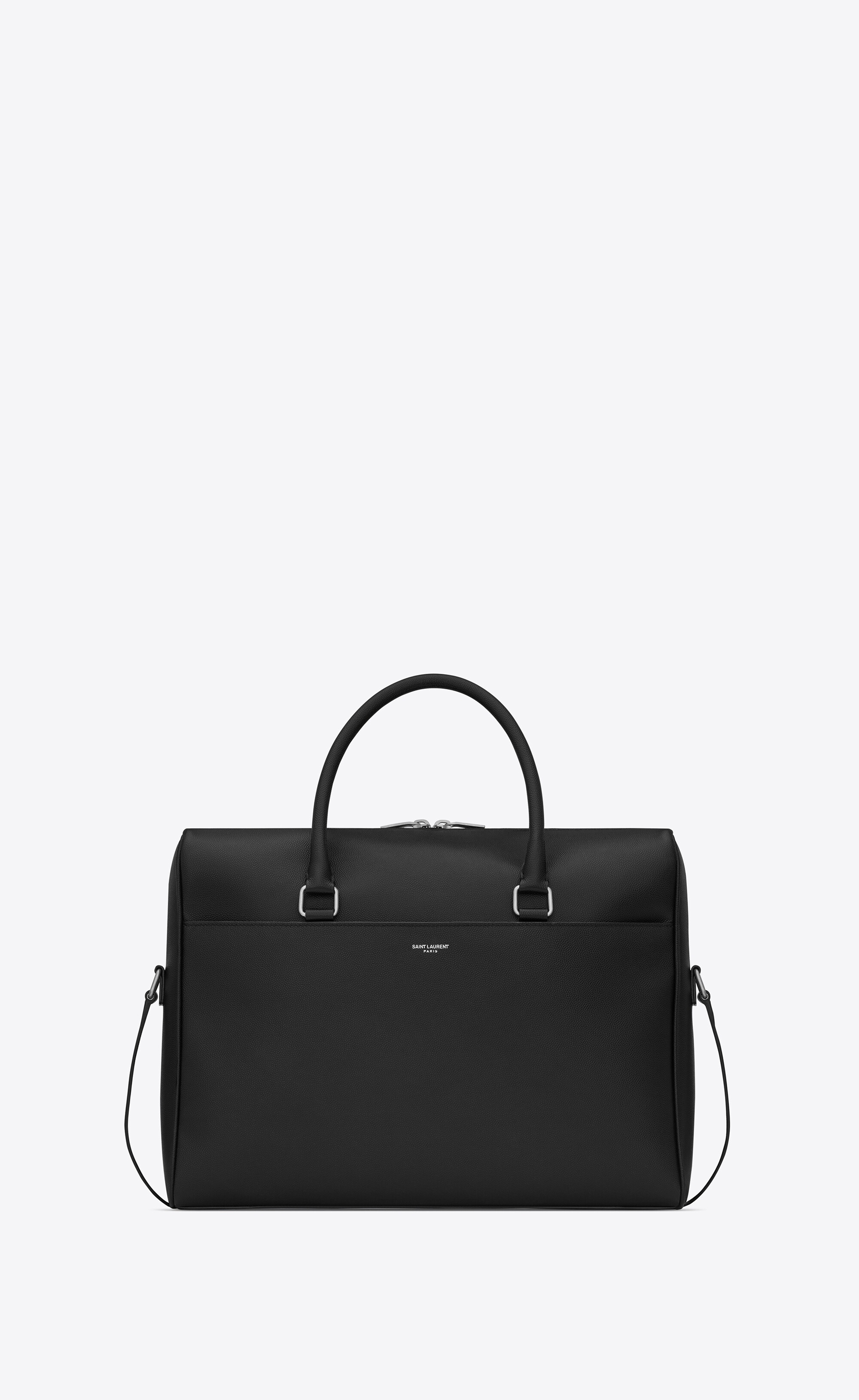 duffle briefcase in grain de poudre embossed leather - 1