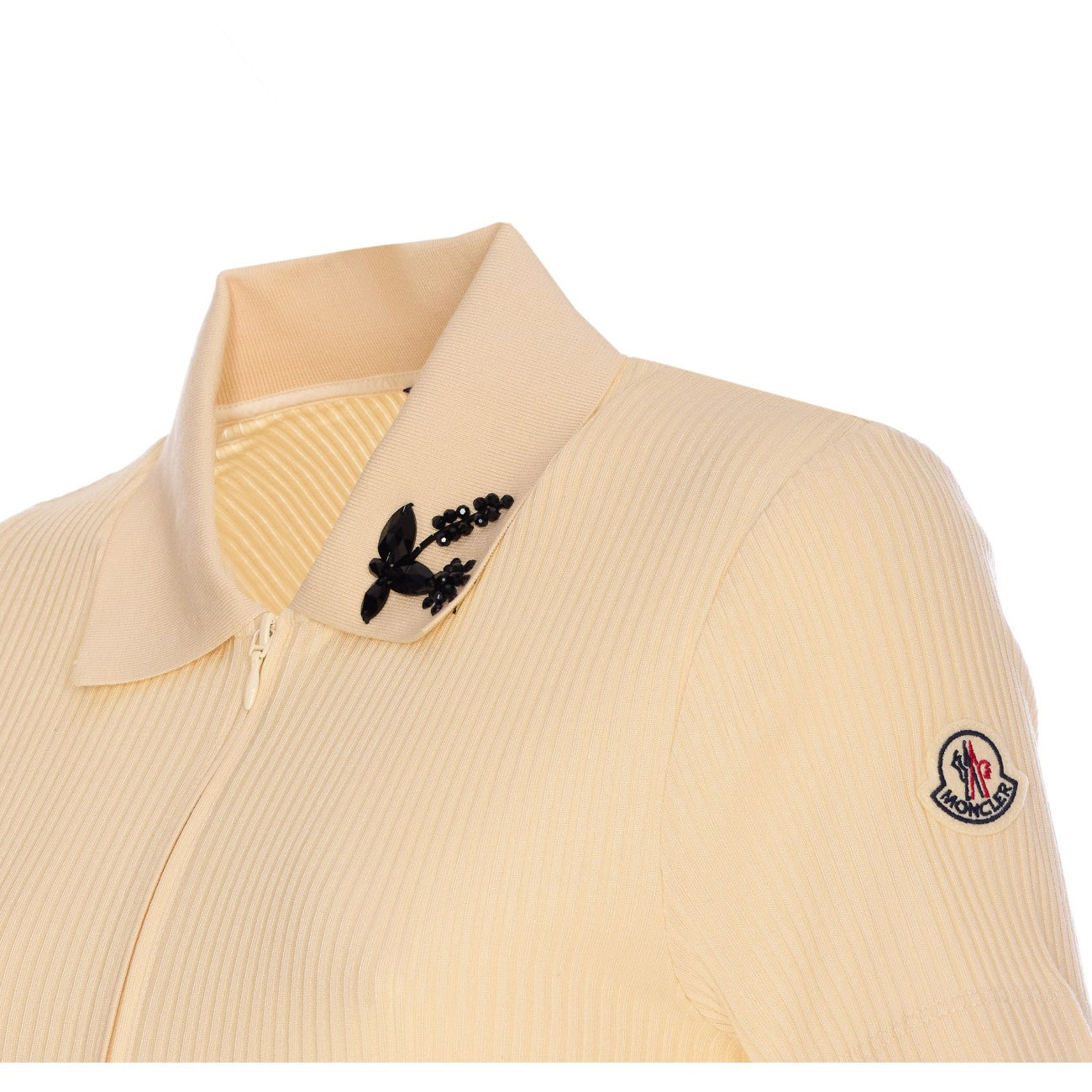 Moncler Women Cotton Polo Shirt With Handmade Beads - 3