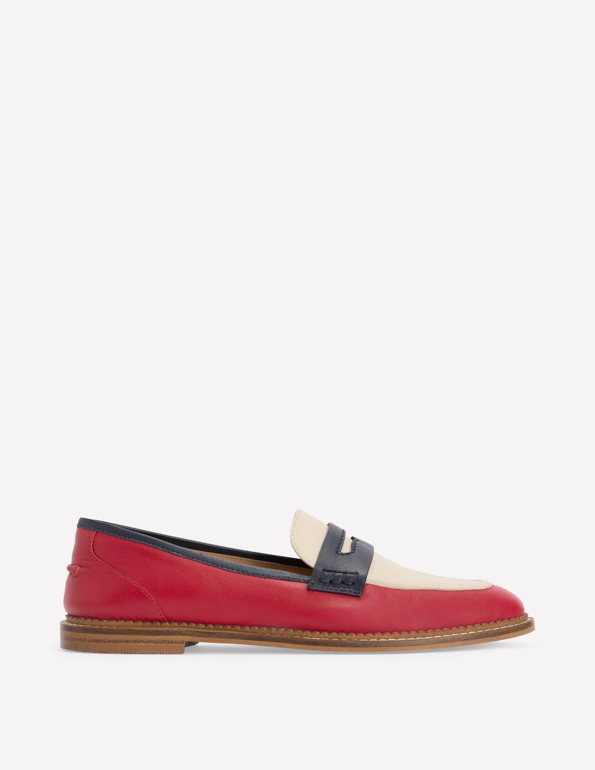 Nya Penny Loafers-Pillarbox Red/Navy - 1