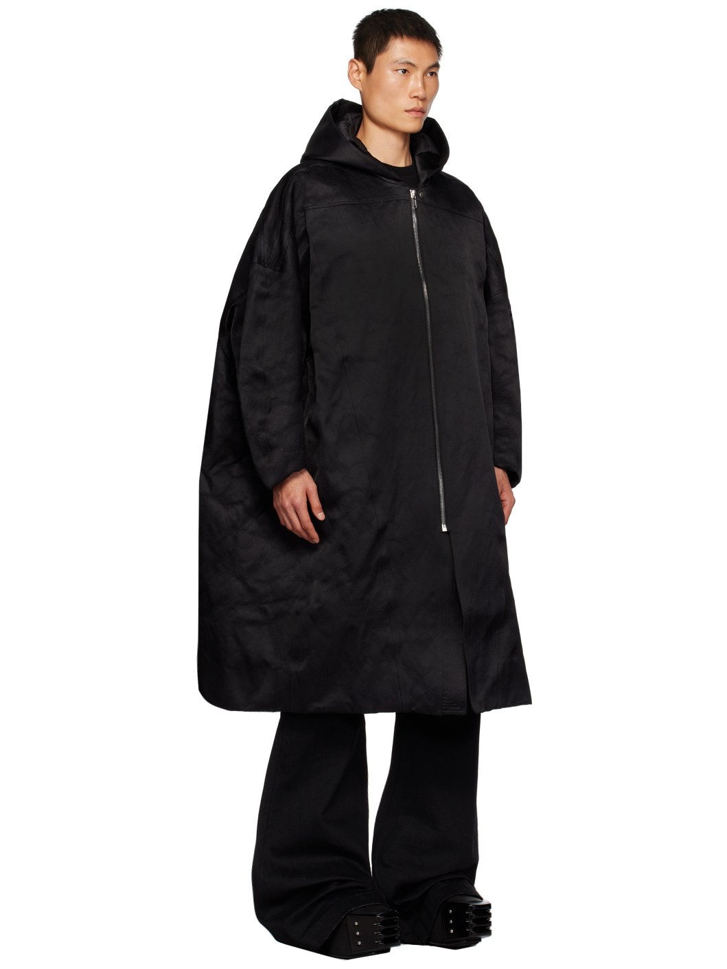 Black Jumbo Peter Coat - 2