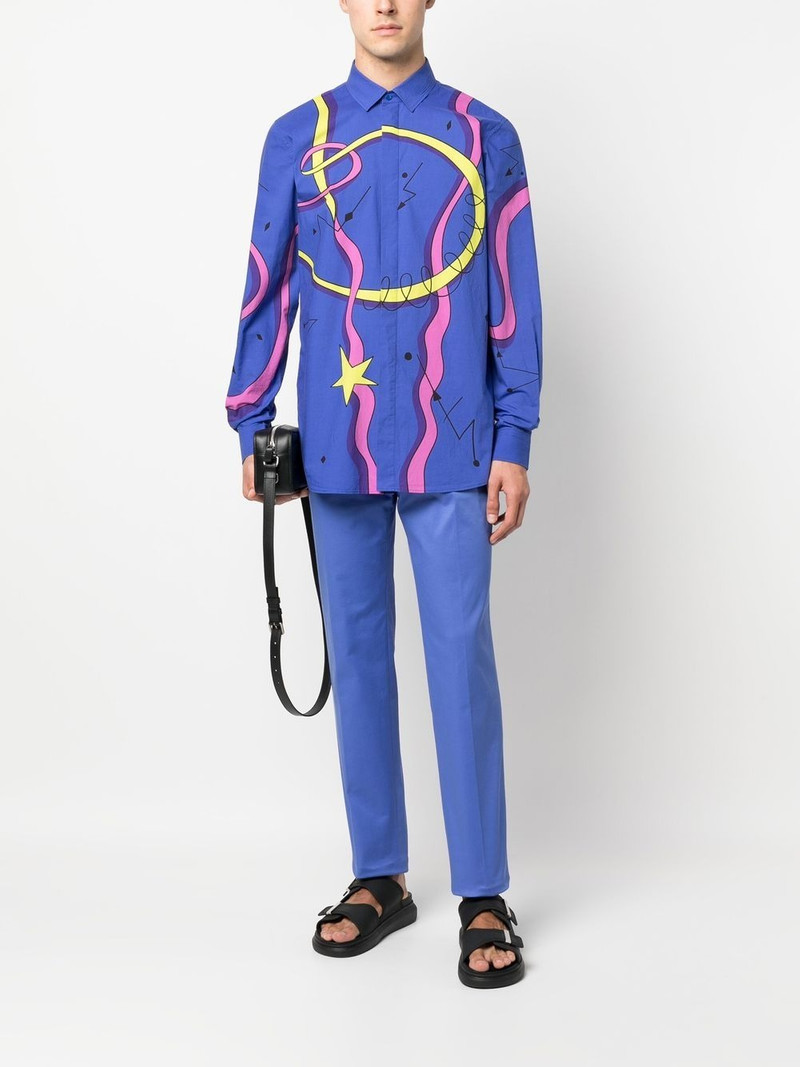 Moschino logo-embroidered tailored trousers outlook