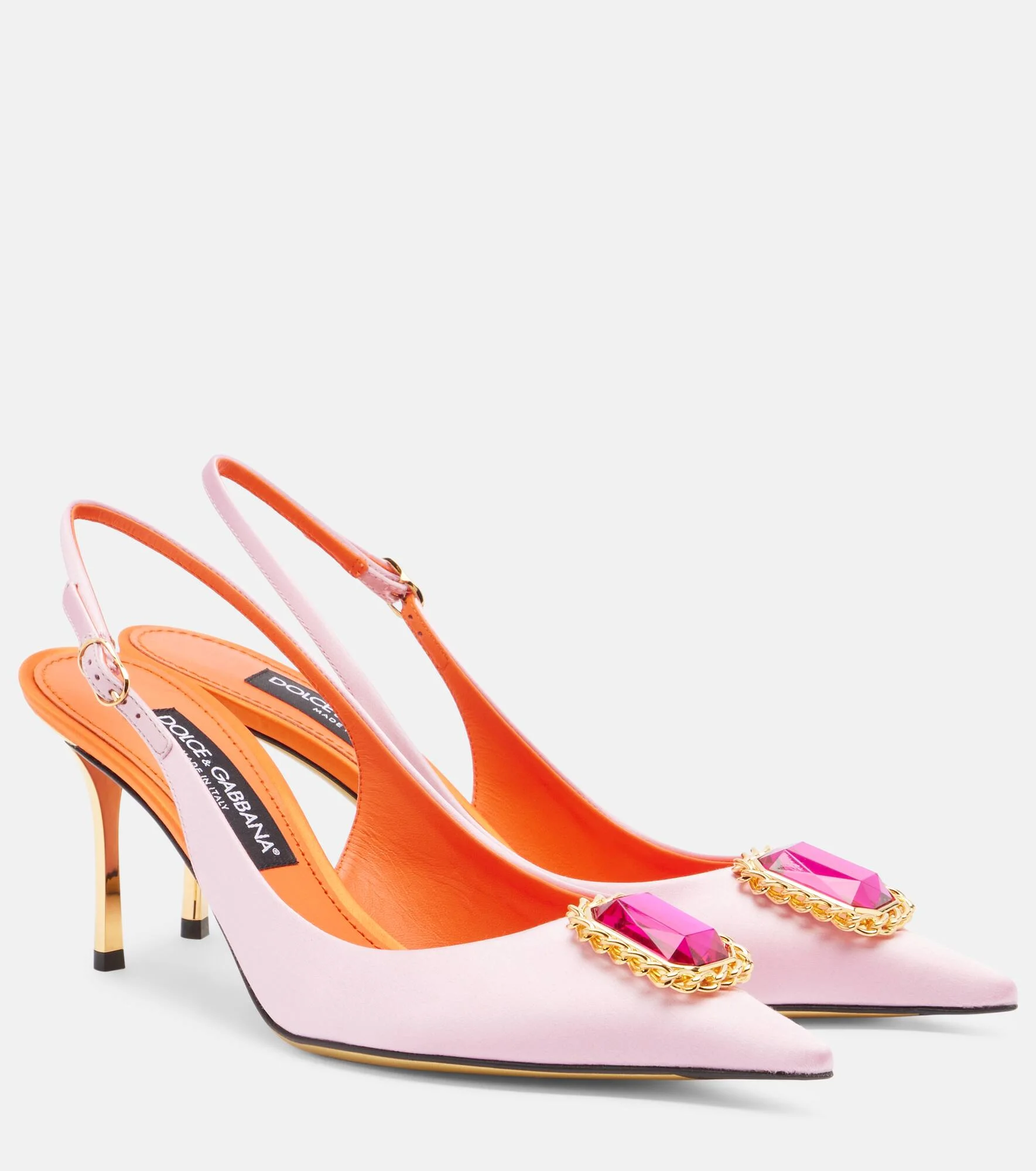 75 embellished satin slingback pumps - 1