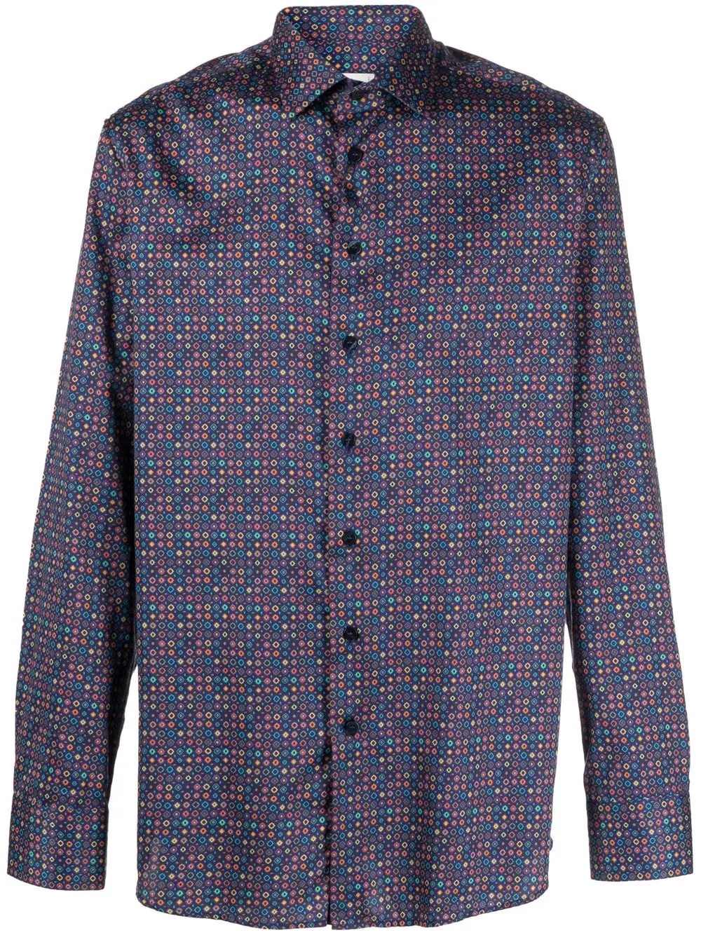 geometric-print cotton shirt - 1