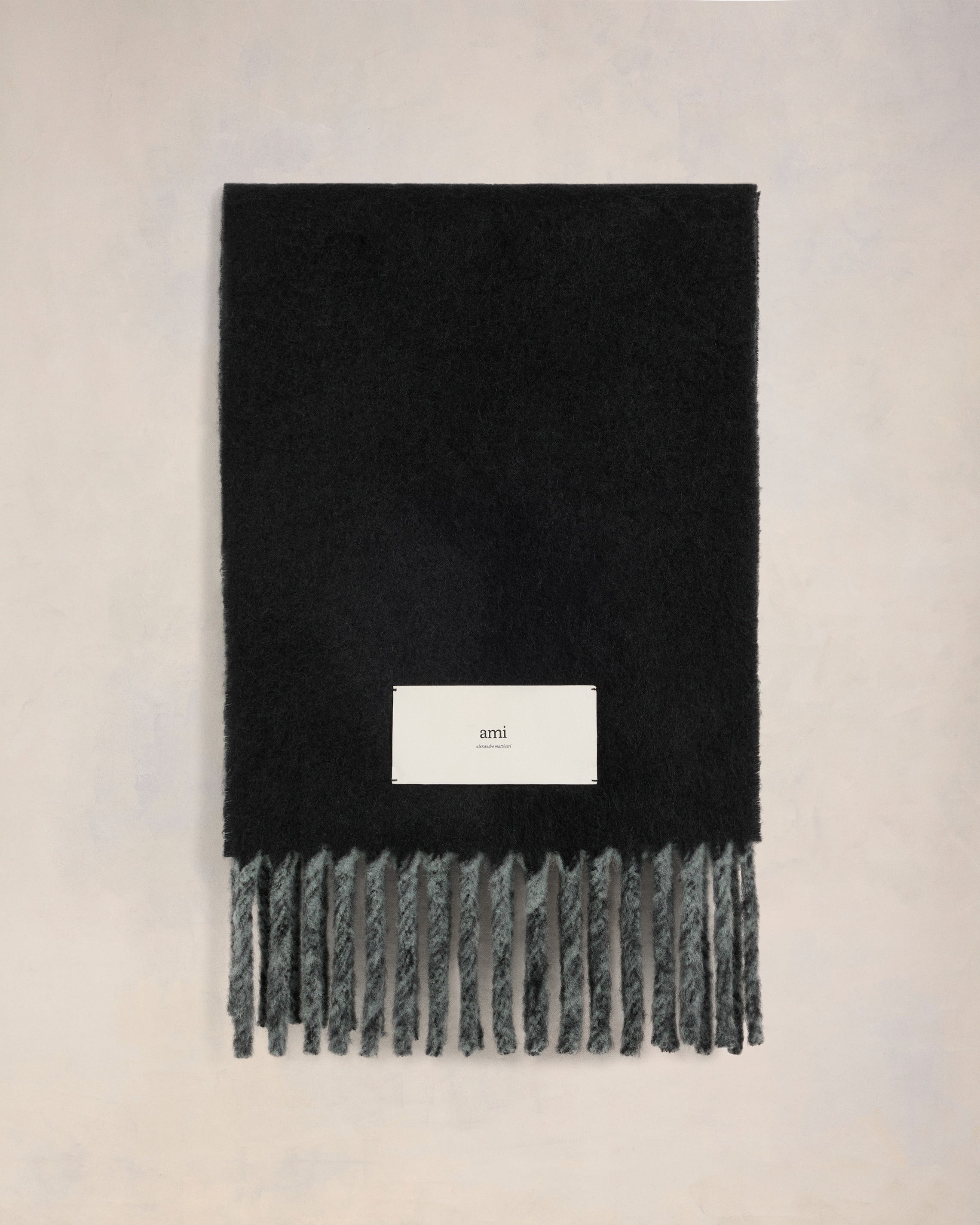 BICOLOR DOUBLE-SIDED SCARF WITH AMI ALEXANDRE MATTIUSSI TAB - 1